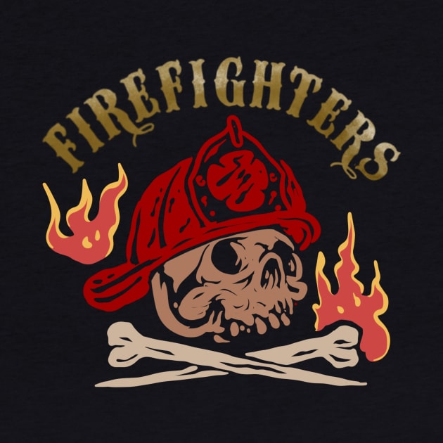 Skull firefighter with helmet by ManikCreative 